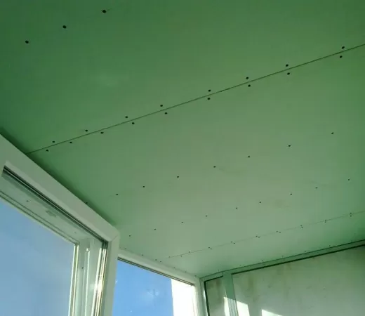 Отделка потолка балкона гипсокартоном в Зеленограде