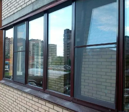 Холодное распашное остекление лоджии окнами ПВХ в Зеленограде